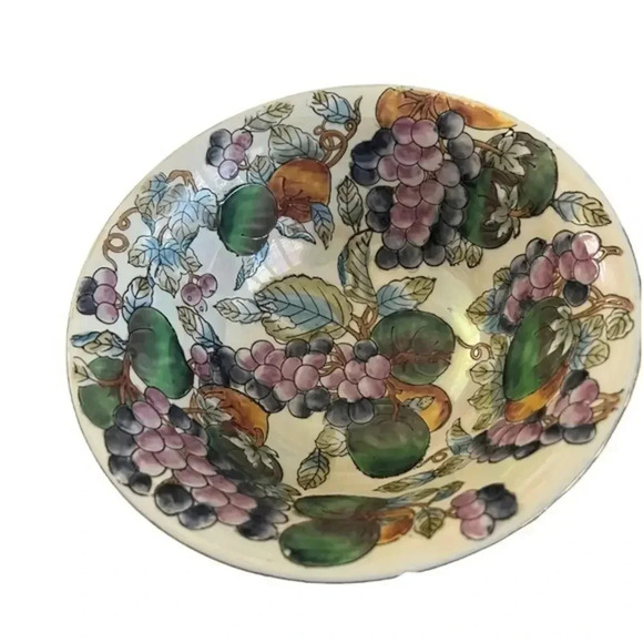 Vintage Chinoiserie Porcelain‎ Handpainted Floral Bowl